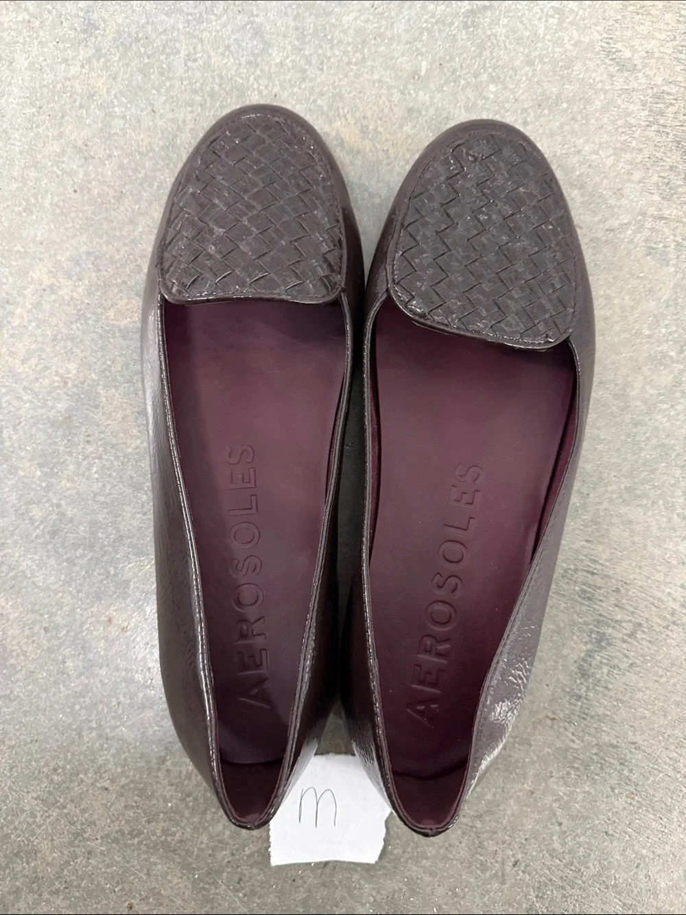 AEROSOLES Woven Leather Loafers in Plum